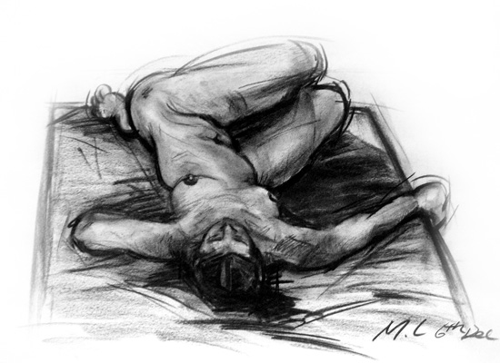 reclining female sketch two, enlarged view