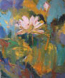 Mysterious Lotus, an oil on canvas, twenty by twenty-four inches